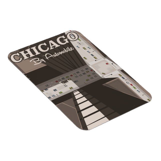 Íman cartaz de viagem da cidade de Chicago (Lado Direito)