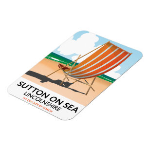 Íman Cartaz de viagem da costa de Sutton on Sea.