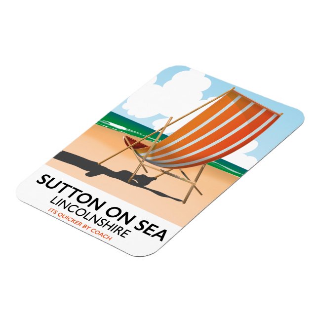 Íman Cartaz de viagem da costa de Sutton on Sea. (Left Side)