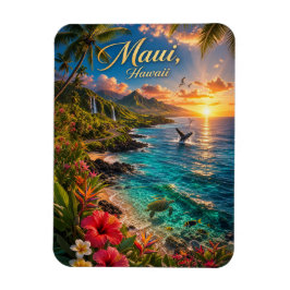 Íman Cartaz de Viagem da Costa Tropical do Maui Havaí