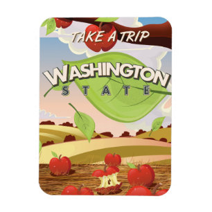 Íman Cartaz de viagem da macieira do estado de Washingt