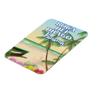 Íman Cartaz de viagem da praia Boca del Drago Panamá
