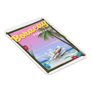 Íman Cartaz de viagem da praia de Boracay Filipinas