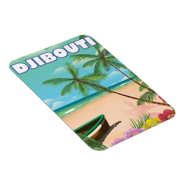 Íman Cartaz de viagem da Praia de Djibuti (Lado Direito)