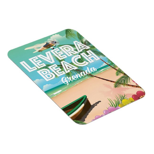 Íman Cartaz de viagem da praia de Grenada levera (Lado Direito)