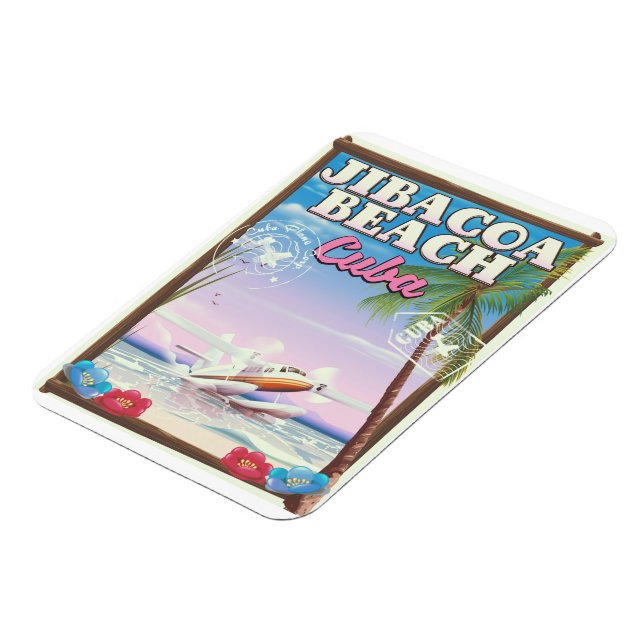 Íman cartaz de viagem da praia de Jibacoa Cuba (Left Side)