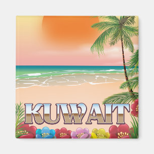 Íman cartaz de viagem da praia do kuwait
