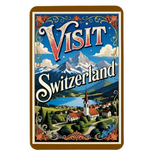 Íman Cartaz de viagem da Suíça,