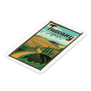Íman cartaz de viagem da Toscana Itália