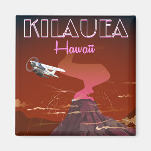 Íman Cartaz de viagem de avião Kilauea Havaí