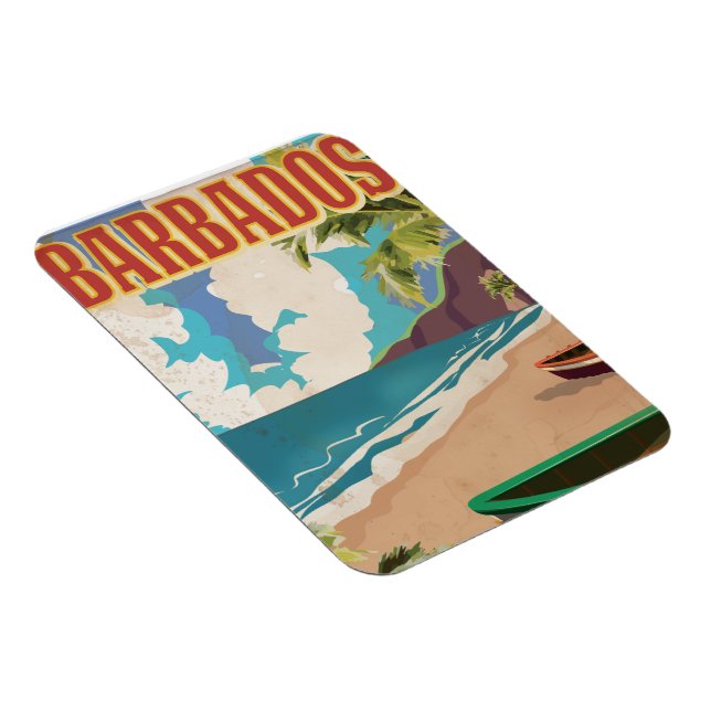 Íman cartaz de viagem de Barbados (Lado Direito)