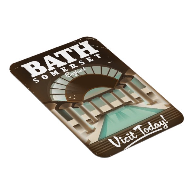 Íman Cartaz de viagem de Bath Somerset Inglaterra (Lado Direito)