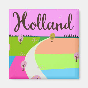 Íman cartaz de viagem de campos da Holanda