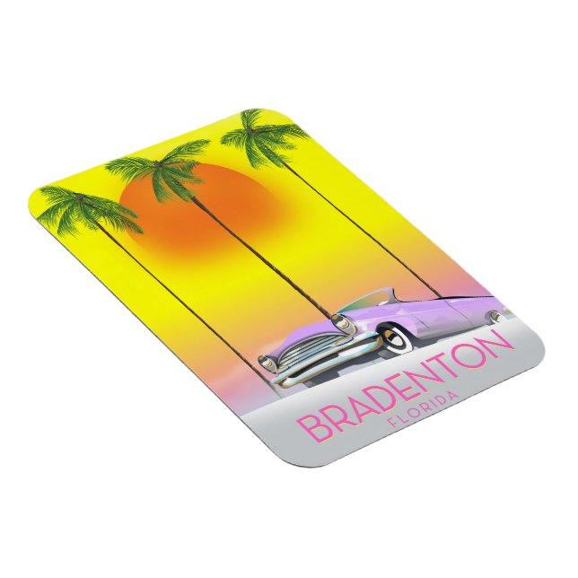 Íman Cartaz de viagem de carro clássico de Bradenton Fl (Lado Direito)