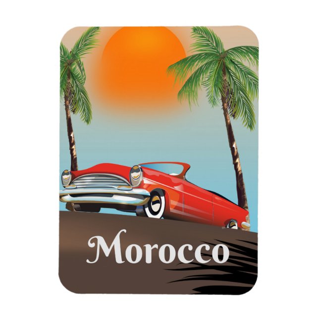 Íman Cartaz de viagem de carro clássico vermelho de Mar (Vertical)