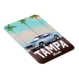 Íman cartaz de viagem de carro em Tampa Florida