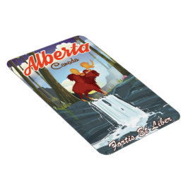 Íman Cartaz de viagem de desenho animado de Alberta Can