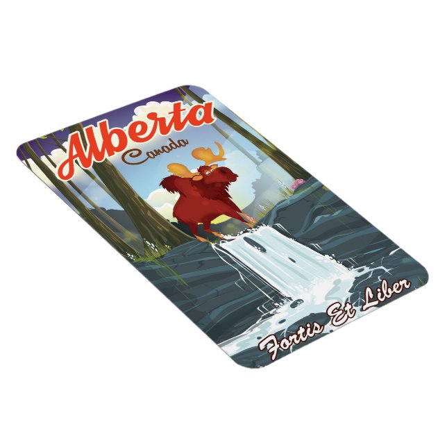 Íman Cartaz de viagem de desenho animado de Alberta Can (Lado Direito)