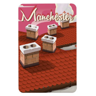 Íman cartaz de viagem de desenho animado de Manchester,