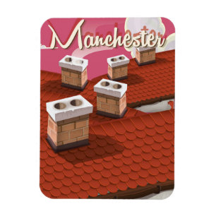 Íman cartaz de viagem de desenho animado de Manchester,