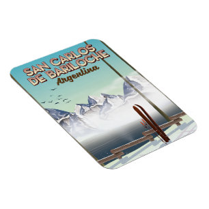 Íman Cartaz de viagem de esqui em San Carlos de Bariloc