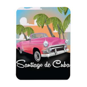 Íman Cartaz de viagem de férias vintage de Santiago de 