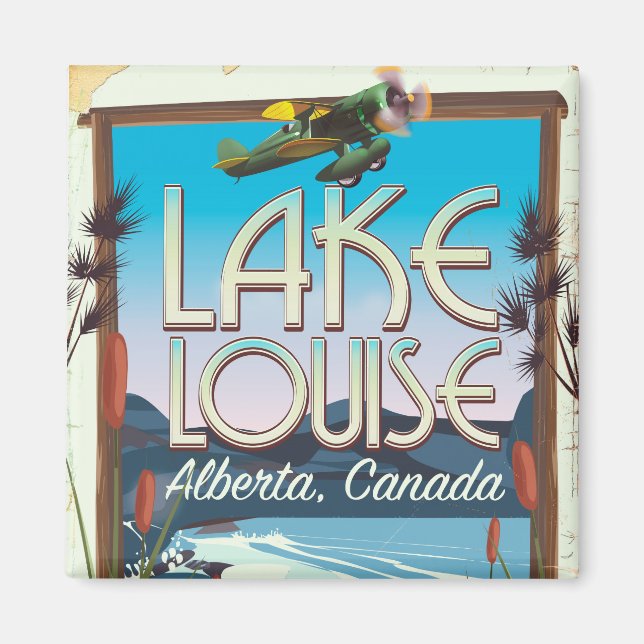 Íman Cartaz de viagem de Lake Louise, Alberta Canadá (Frente)