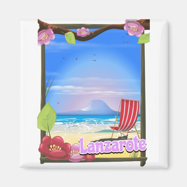 Íman Cartaz de viagem de Lanzarote (Frente)