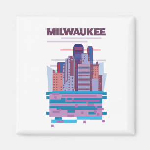 Íman Cartaz de viagem de Milwaukee
