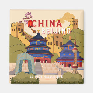 Íman Cartaz de Viagem de Pequim China Arte de Parede