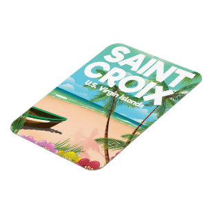 Íman cartaz de viagem de Saint Croix, Ilhas Virgens Ame