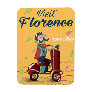 Íman Cartaz de viagem de scooter italiano em Florença