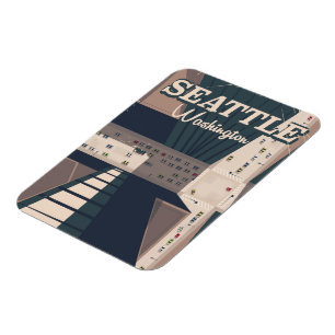 Íman Cartaz de viagem de Seattle, estado de Washington