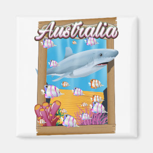 Íman Cartaz de viagem de tubarão submarino da Austrália