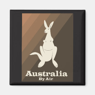 Íman Cartaz de viagem do canguru Australia By Air.