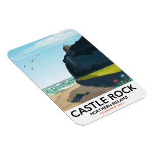 Íman cartaz de viagem do castelo rocha irlanda do norte