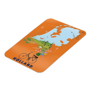 Íman Cartaz de viagem do mapa da Holanda
