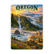 Cartaz de Viagem do Oregon Pacific Wonderland