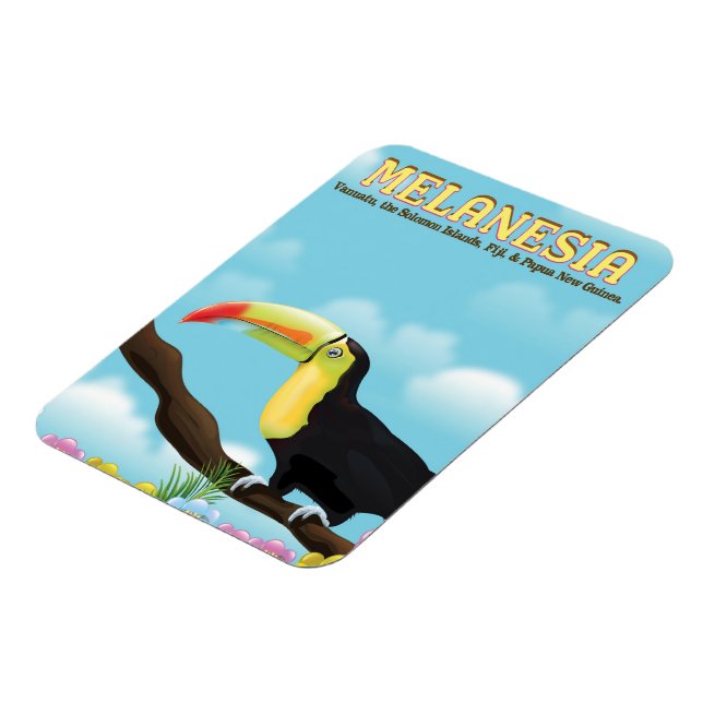 Íman cartaz de viagem do tucano da Melanésia (Left Side)