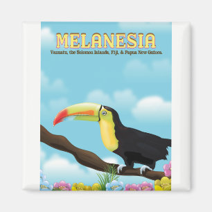 Íman cartaz de viagem do tucano da Melanésia