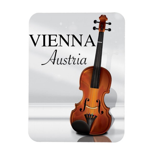 Íman Cartaz de viagem do violino de Viena Áustria (Vertical)