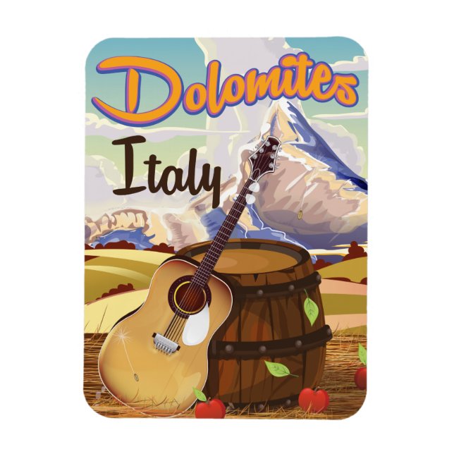 Íman Cartaz de viagem Dolomites Itália (Vertical)