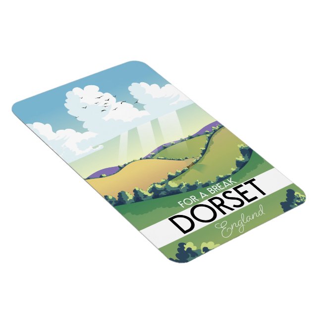 Íman cartaz de viagem Dorset Inglaterra (Lado Direito)