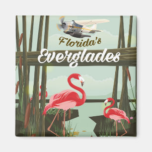 Íman cartaz de viagem dos Everglades da Flórida em dese