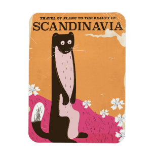 Íman Cartaz de viagem escandinavo vintage.