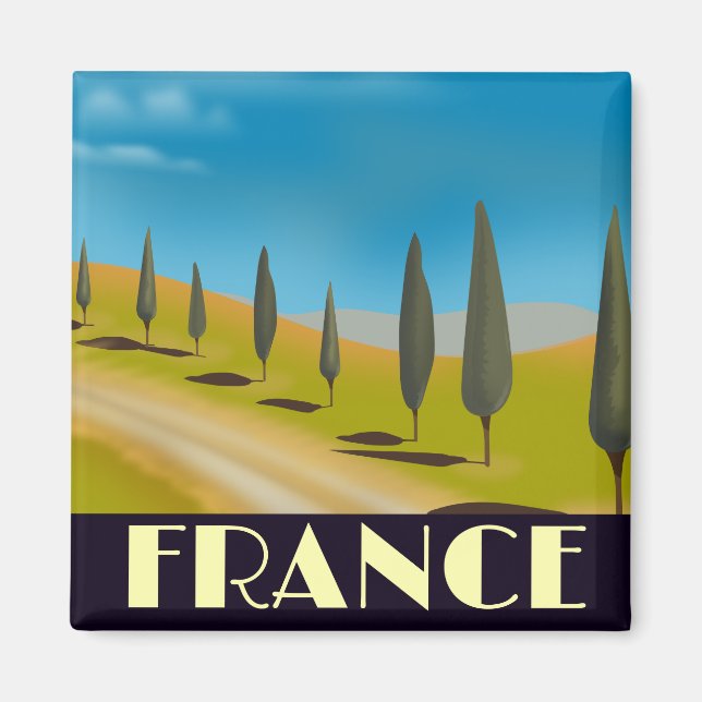 Íman cartaz de viagem estilo retrô da França (Frente)