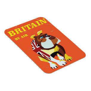Íman Cartaz de viagem estilo vintage Bulldog Britânico