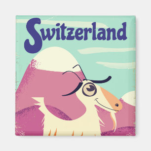Íman Cartaz de viagem estilo vintage da Suíça