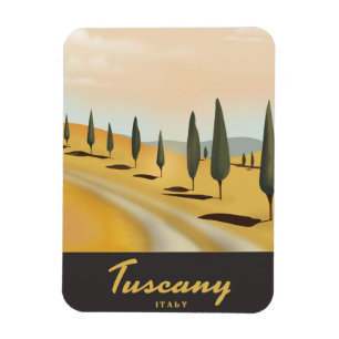 Íman cartaz de viagem estilo vintage da Toscana Itália
