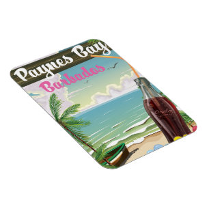 Íman Cartaz de viagem estilo vintage de Paynes Bay Barb